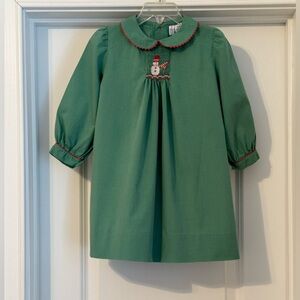 Orient Expressed Smocked Snowman Dress Size 2